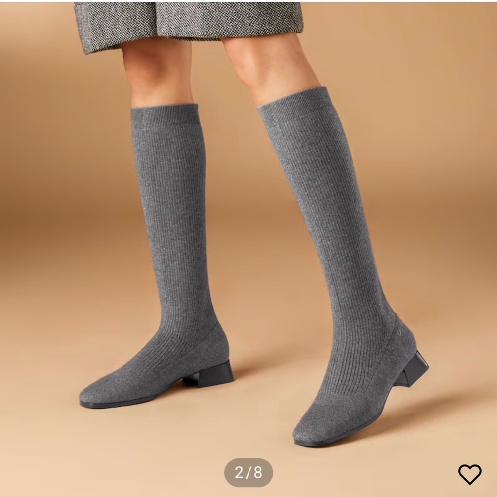 Vivaia Square-Toe Water Repellent Wool Knee-High Boots (Tara Pro) EU 38.5 M